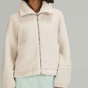 Lululemon cinchable fleece jacket, size M, white